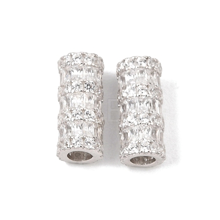 925 Sterling Silver Micro Pave Clear Cubic Zirconia Beads SE-CBAF1B2-16A-P-1