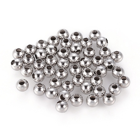 Tarnish Resistant 304 Stainless Steel Hollow Round Seamed Beads STAS-R032-6mm-1