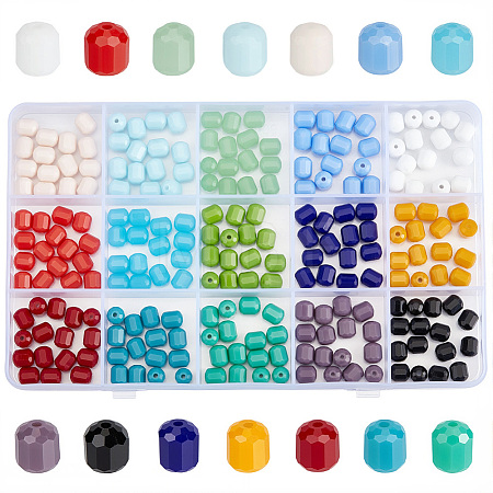 225Pcs 15 Colors Opaque Glass Beads Strands GLAA-PA0001-67-1