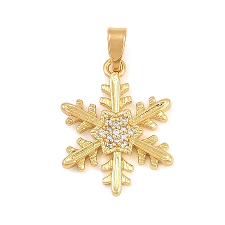 Brass Micro Pave Clear Cubic Zirconia Pendants CU-CBA9B49-02D-G-1