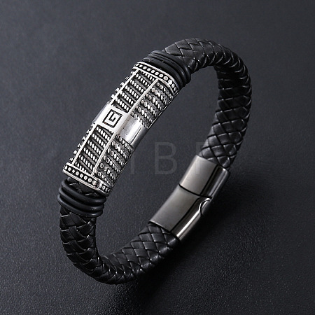 Punk Braided PU Leather Cord Bracelets OT2015-3-1