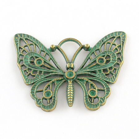 Butterfly Zinc Alloy Pendants X-PALLOY-R065-069-FF-1