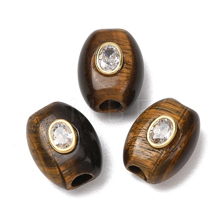 Natural Tiger Eye European Beads GG-CBA9389-01F-1