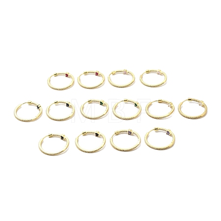 Cubic Zirconia Heart Hoop Earrings EJEW-G327-01G-1