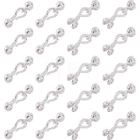 Brass S-Hook Clasps KK-HS0002-04S-1