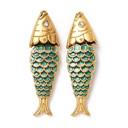 304 Stainless Steel Enamel Pendants STAS-Z193-13G-05A-1