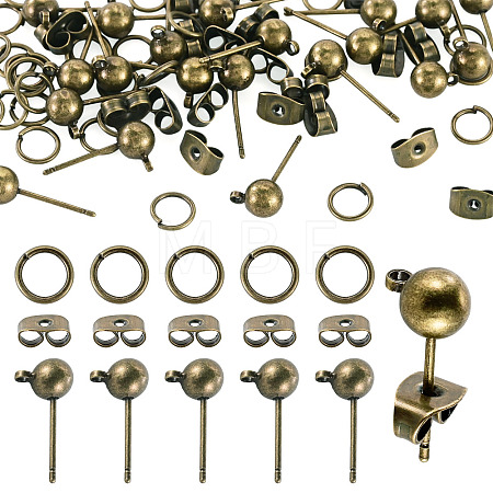 20Pcs Brass Ball Post Stud Earring Findings FIND-TA0011-06AB-1