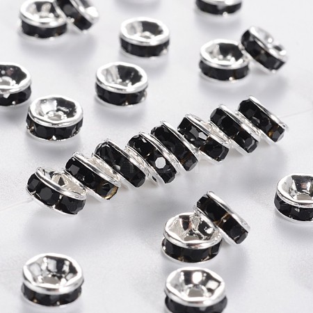 Brass Grade A Rhinestone Spacer Beads RSB034NF-04-1