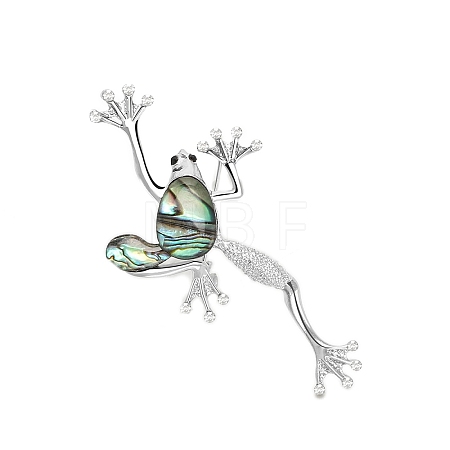 Retro Creative Abalone Shell Frog Brooch PW-WG0F18B-01-1