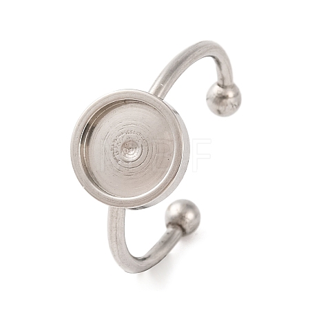 Non-Tarnish 304 Stainless Steel Open Cuff Ring Components STAS-S134-01P-03-1