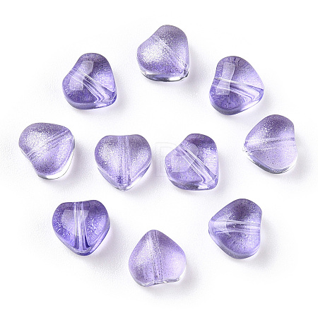 Transparent Spray Painted Glass Beads GLAA-R211-02-B01-1