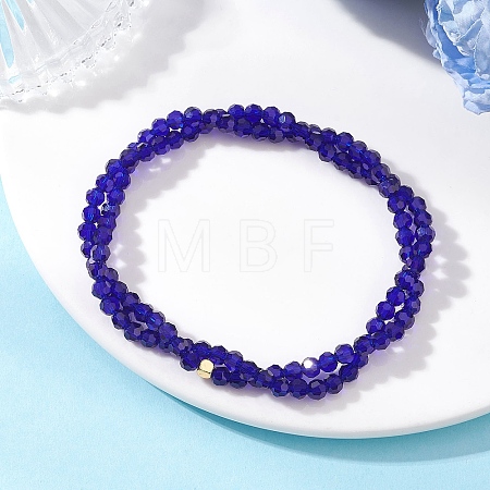Transparent Glass Beads Multi-layered Stretch Beaded Bracelet for Women BJEW-JB12876-01-1