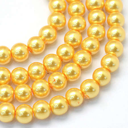 Baking Paint Pearlized Glass Pearl Round Bead Strands HY-Q003-4mm-56-1