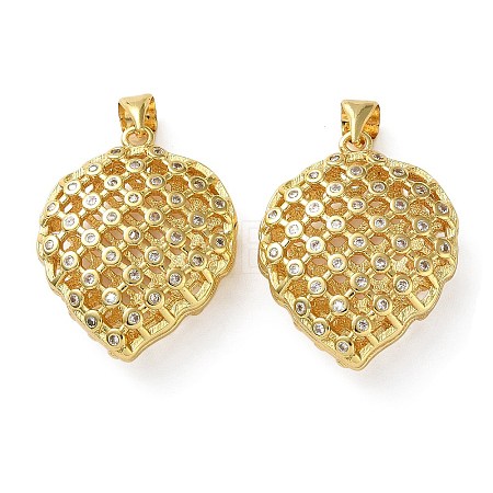 Brass Micro Pave Clear Cubic Zirconia Pendants KK-D221-19G-08-1