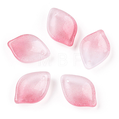 Baking Paint Transparent Glass Petal Beads DGLA-N004-19-1