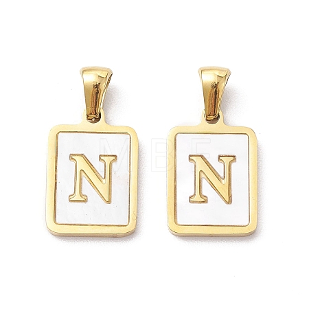 Ion Plating(IP) 304 Stainless Steel Pave Shell Pendants STAS-G327-01G-N-1