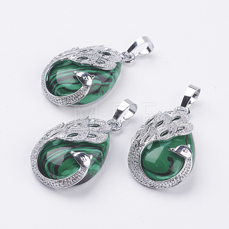Synthetic Malachite Pendants X-G-E442-04B-1