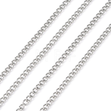 Tarnish Resistant 304 Stainless Steel Curb Chains CHS-R008-05-1