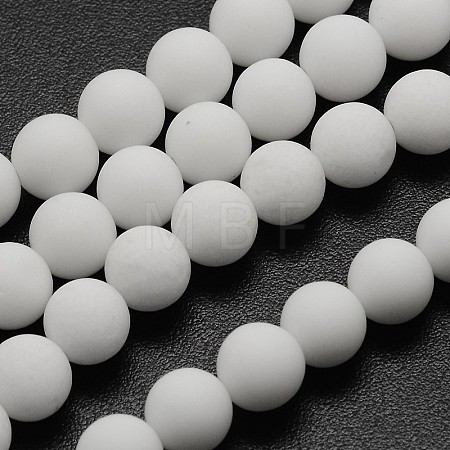 Natural White Jade Beads Strands X-G-D695-10mm-1