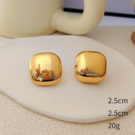 Square Alloy Stud Earrings WG64463-13-1