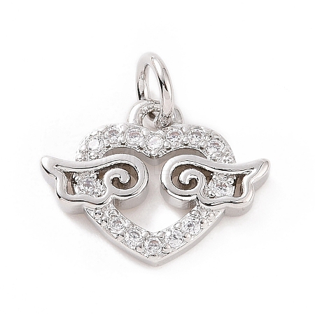 Brass Micro Pave Cubic Zirconia Charms KK-C012-23P-1