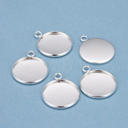 304 Stainless Steel Pendant Cabochon Settings STAS-F191-14S-G-1