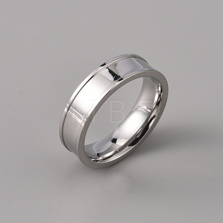 201 Stainless Steel Grooved Finger Ring Settings STAS-WH0027-27D-P-1