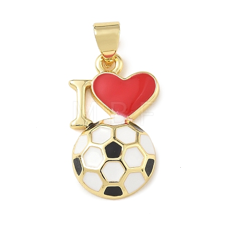 Football Theme Brass Enamel Pendants KK-A303-01B-G02-1