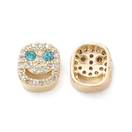 Brass Micro Pave Cubic Zirconia Beads KK-M241-01Q-1