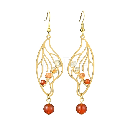 Natural Mixed Gemstone Beaded Dangle Earrings EJEW-TA00384-01-1