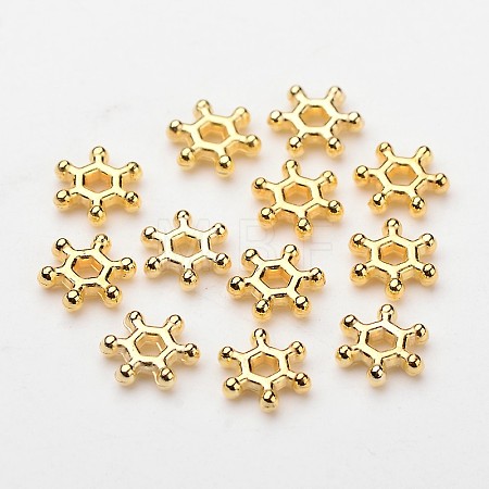 ABS Electroplated Snowflake Plastic Spacer Beads X-KY-I002-02A-1