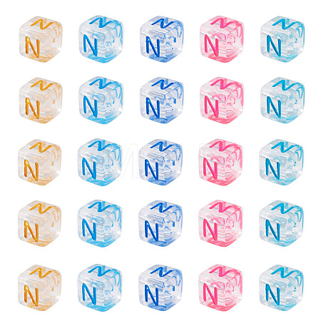 50Pcs Acrylic European Beads MACR-TADJ0001-13N-1