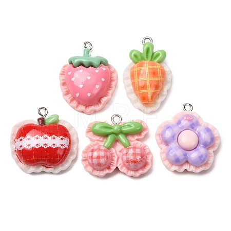 Opaque Resin Pendants RESI-K053-01-1