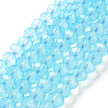 Baking Paint Transparent Glass Beads Strands DGLA-A034-J8MM-D08-1