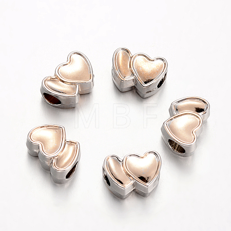 Heart Alloy European Large Hole Beads X-PALLOY-O065-28-1