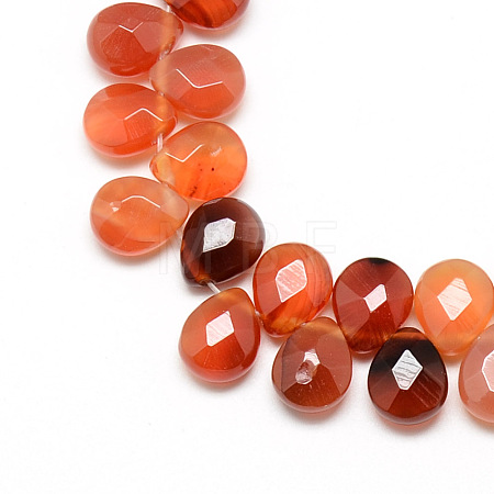 Dyed Natural Red Agate Gemstone Beads Strands X-G-T006-09-1