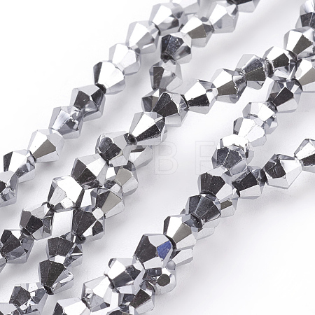 Electroplate Glass Beads Strands X-EGLA-S057-4-1