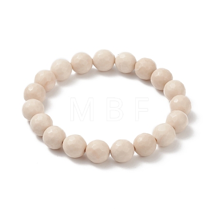 Natural Fossil Bead Stretch Bracelets BJEW-K212-C-015-1