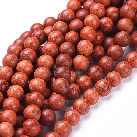 Natural Wood Beads Strands WOOD-F008-01-A-1