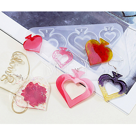 DIY Playing Card Theme Pendants Silicone Molds X-DIY-C076-01B-1
