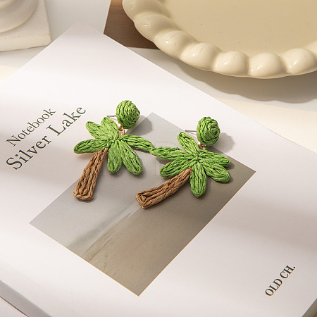 Raffia Dangle Stud Earrings WGDAA6F-02-1