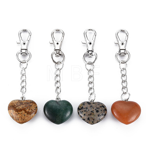 Natural Mixed Gemstone Keychain G-S299-133-1