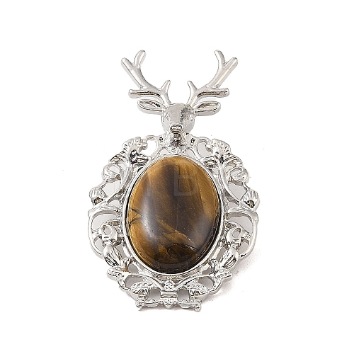 Natural Tiger Eye Pendants G-A226-02P-02-1