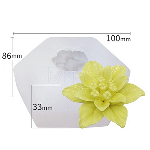 Food Grade Three Trust Flower DIY Candle Silicone Molds PW-WG38162-14-1