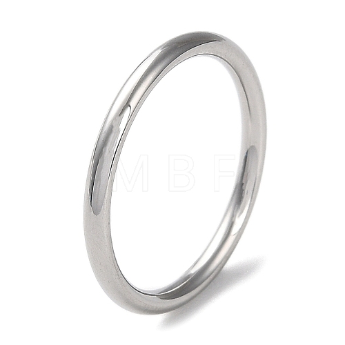 Non-Tarnish 304 Stainless Steel Simple Plain Band Finger Ring for Women Men RJEW-F152-01B-P-1