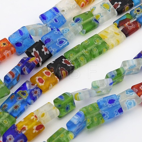 Handmade Millefiori Glass Beads Strands LK37-1