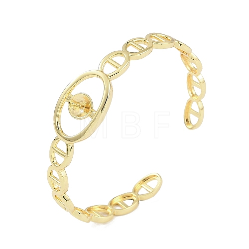 Brass Mariner Link Open Cuff Bangle Making KK-U020-20G-1