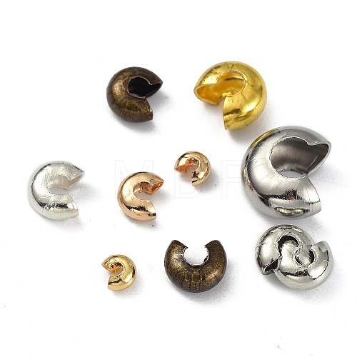 304 Stainless Steel & Brass Crimp Beads Covers STAS-XCP0001-54-1