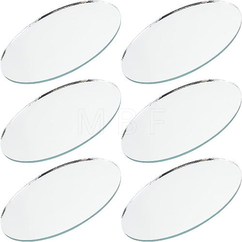 Olycraft 6Pcs Oval Glass Mirror AJEW-OC0003-19-1