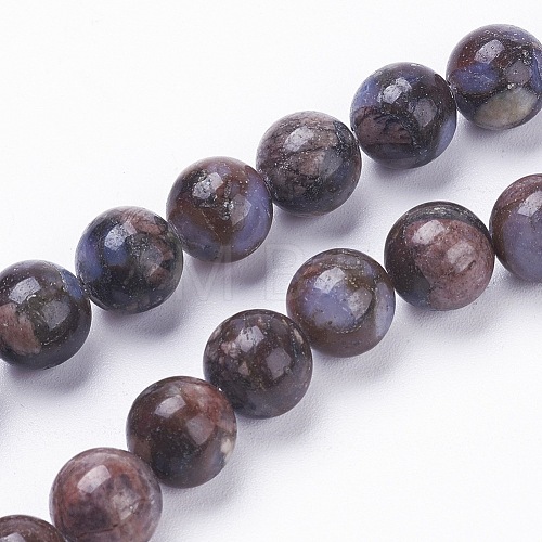 Natural Llanite Beads Strands G-G735-54-6mm-1